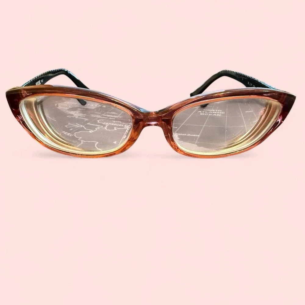 Love Moschino Temple Ripple Embellished‎ Cats Eyeglasses Frame Only Pink/Purple